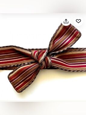 Vintage Calvin Klein Woven Belt: 70s Boho Striped Sash